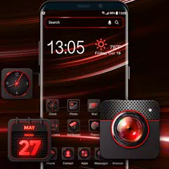 Red aurora Launcher theme for you APK download