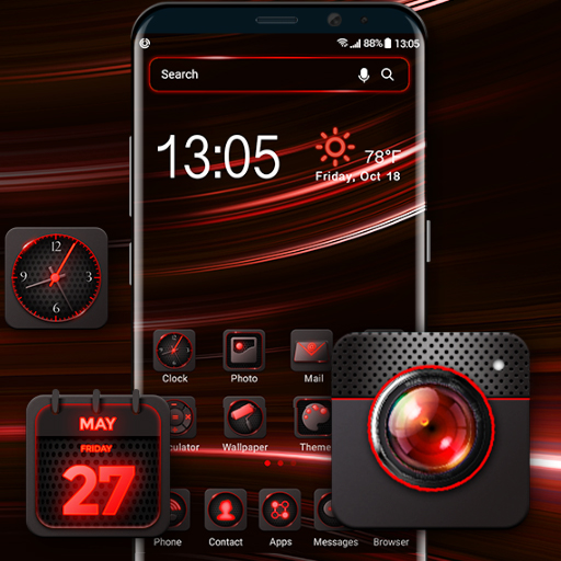 Red aurora tema del launcher