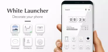 White launcher theme &wallpaper