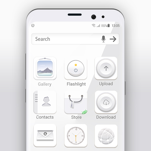 White Launcher Thema kostenlos