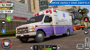 Redden Ambulance Amerikaans 3D-poster