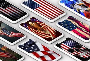 American Flag Wallpaper Affiche