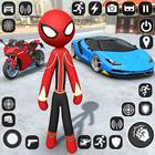 Spider Stickman Rope Hero Game أيقونة