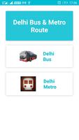 Delhi Bus & Delhi Metro Route Affiche