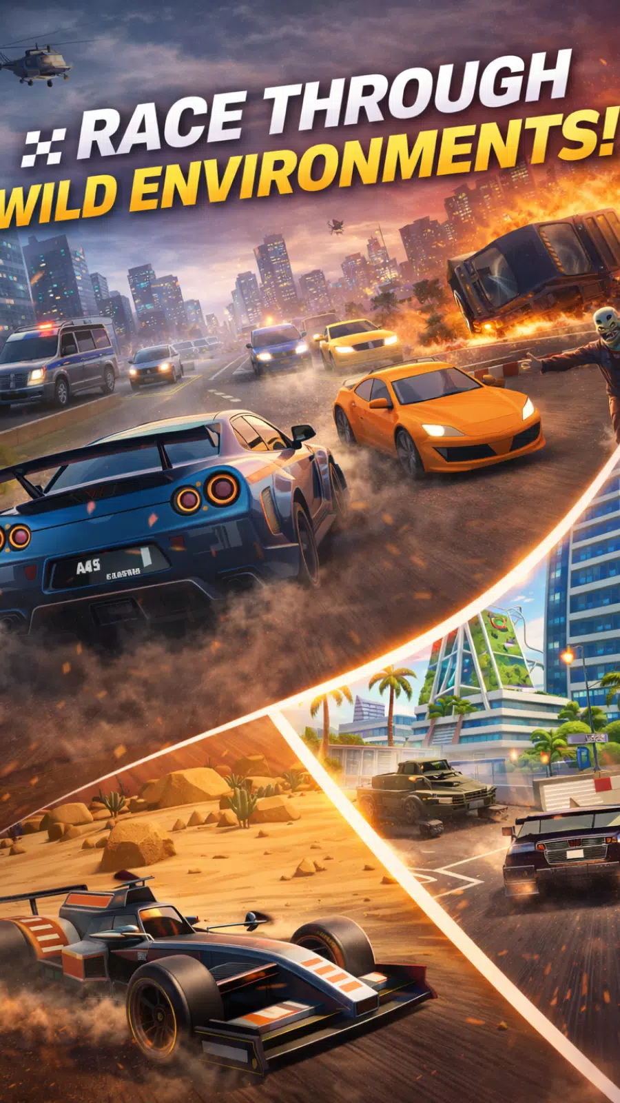 Split Speed: Dual Car Racing