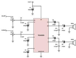 Schéma de circuit de l'amplificateur Affiche