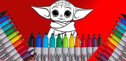 Baby yoda Coloring Book 海报
