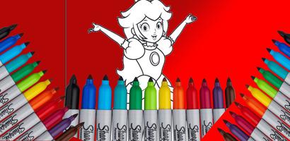 Princess Peach Coloring Book پوسٹر