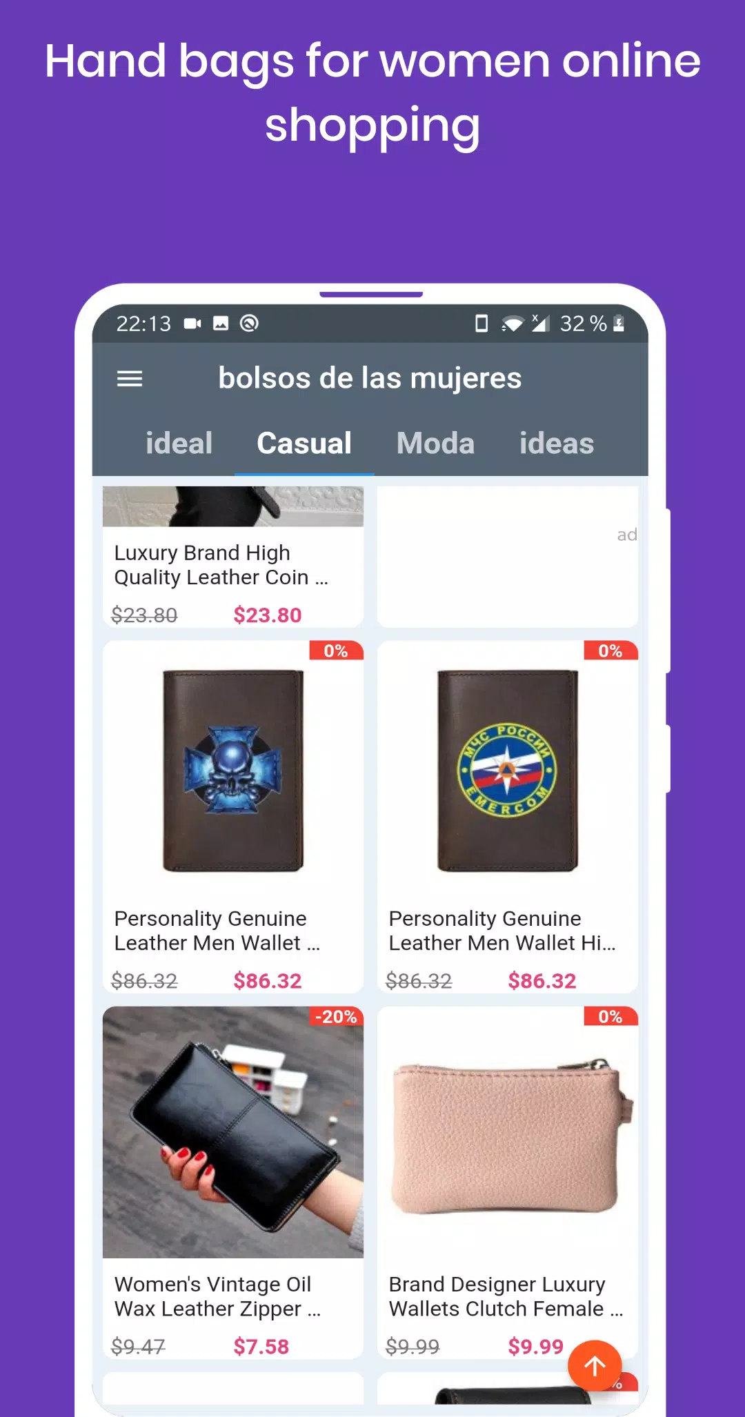 Descarga de APK de Comprar Bolsos, carteras y mochilas baratos para Android