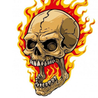 Cráneo - Flaming Skull Fondos icono