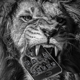 موضوع الغاضب الأسود الأسد أيقونة