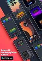 Andro 12 Darkmorphism KWGT captura de pantalla 2
