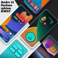 Andro 12 Darkmorphism KWGT captura de pantalla 3