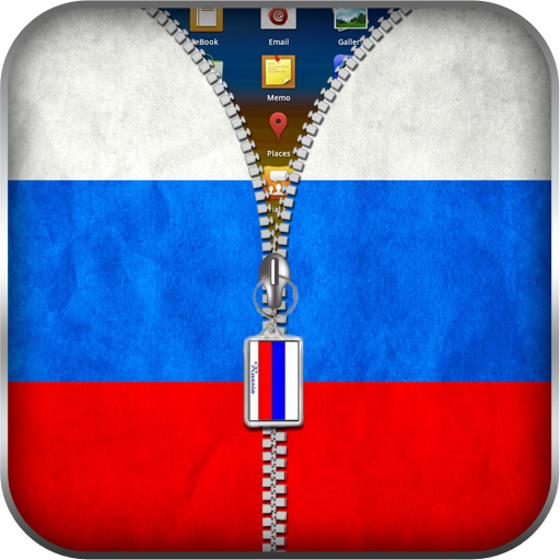 Russian Flag Zipper Lock Screen