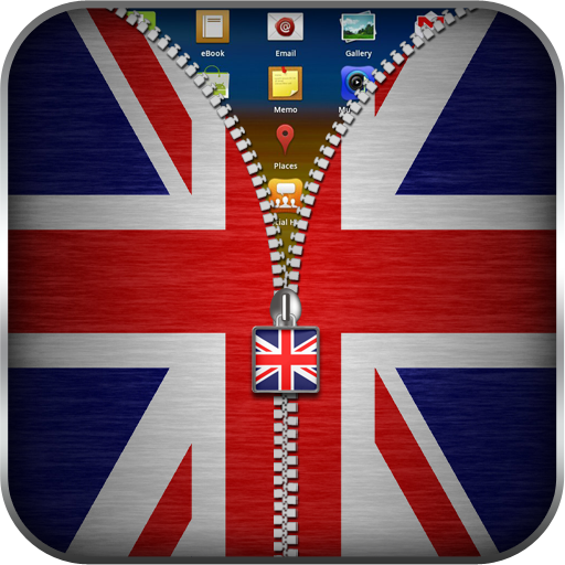 UK Flag Zipper Lock Screen