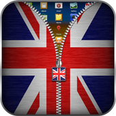 UK Flag Zipper Blokada ikona