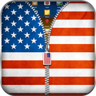 US Flag Zipper Lock آئیکن