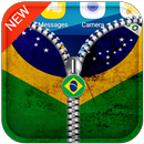 Brazil Flag Zipper Lock Screen APK