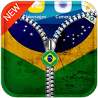Brazil Flag Zipper Lock Screen icône