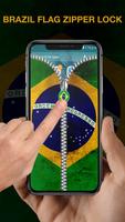 Brazil Flag Zipper Lock Screen capture d'écran 1