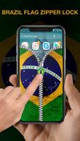 Brazil Flag Zipper Lock Screen capture d'écran 2