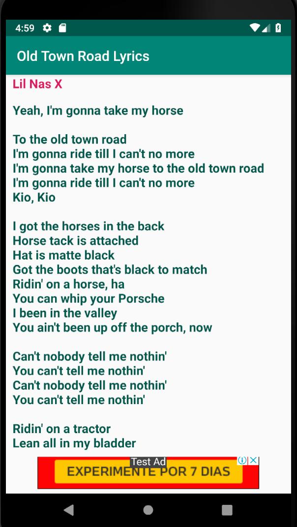 Old Town Road Lyrics For Android Apk Download - old town road off roblox