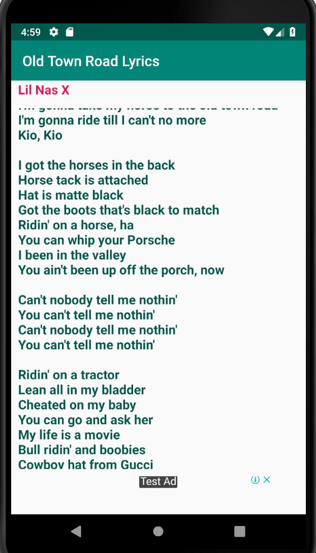 Old Town Road Lyrics For Android Apk Download - old town road roblox game