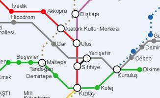 Ankara Metro Map Poster