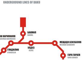 Baku Metro Map Affiche