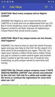 CAC Nigeria FAQs screenshot 2