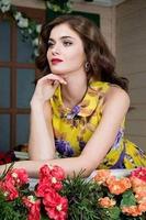 Flowers and women پوسٹر