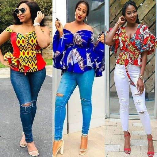 Jeans & Ankara Blouse Styles