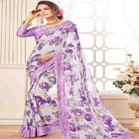 Georgette Saree Floral Designs Plakat