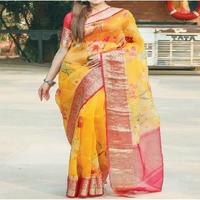 Organza Silk Saree Designs. постер