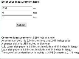 Inch/cm/Foot Conversion screenshot 1