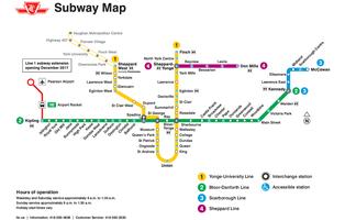 Carte du métro de Toronto 2018 (Canada) Affiche