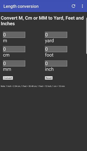 Inch To Cm Mm Feet Yard Km Conversion Tool For Android Apk Download