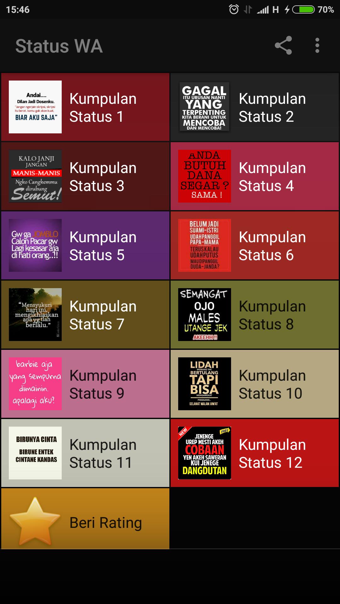 STATUS DP WA WALLPAPER UNIK GOKIL LUCU OFFLINE For Android APK