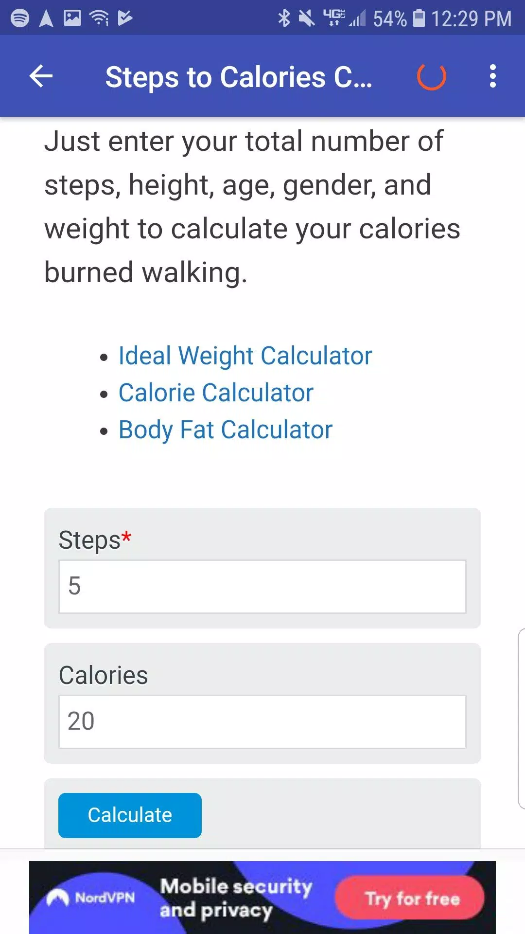 Steps to Calories Calculator APK for Android Download