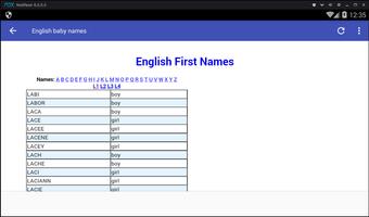 English baby names screenshot 2