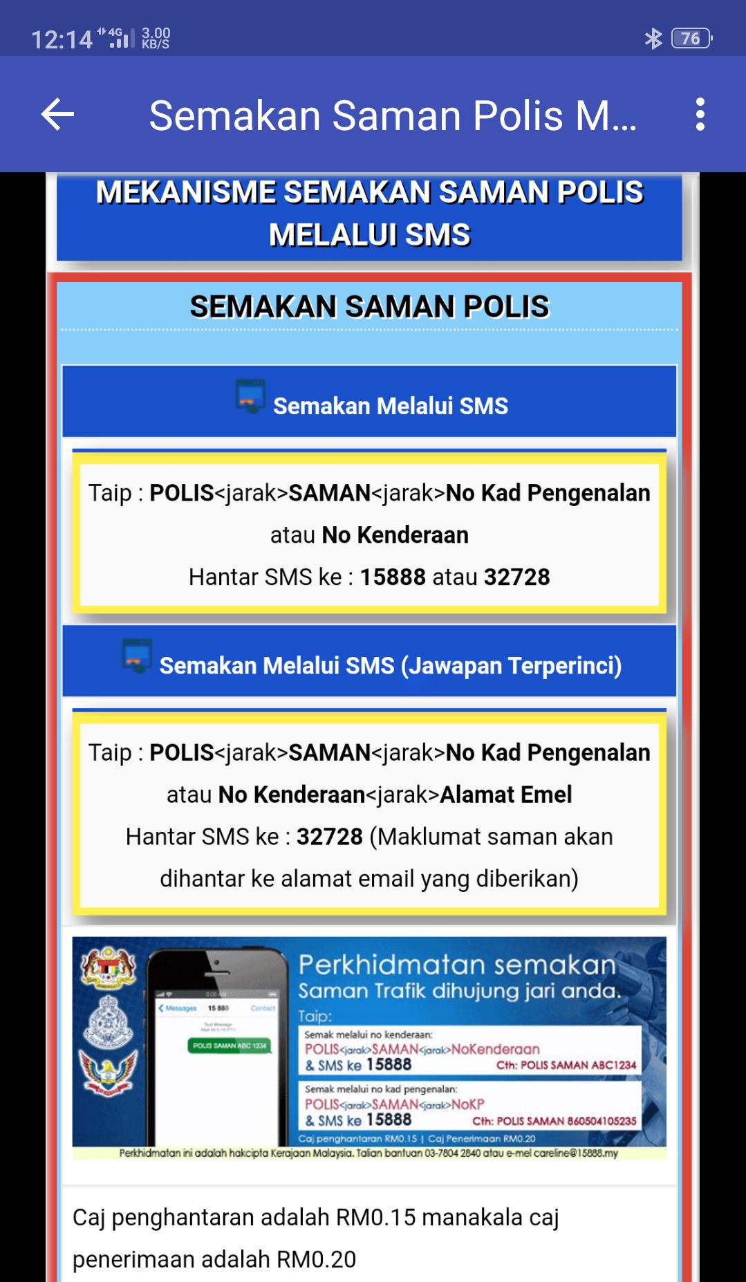 Semakan Saman Online Sms For Android Apk Download
