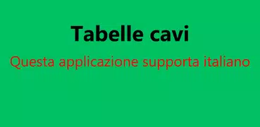 Tabelle cavi