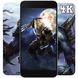 4K Wallpaper - Bloody Scary Wolf