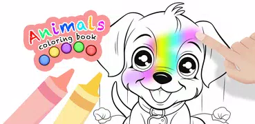 Animals Coloring Book Glitter