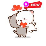 Peach Mochi Cat animated Gif icon