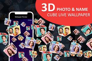 3D Cube Live Wallpaper & Name poster