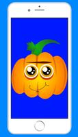 Halloween pumpkin emoji and em Affiche