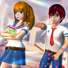 High School Life Anime Girl 3D icône