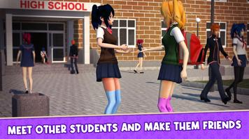 High School Life Anime Girl 3D capture d'écran 1