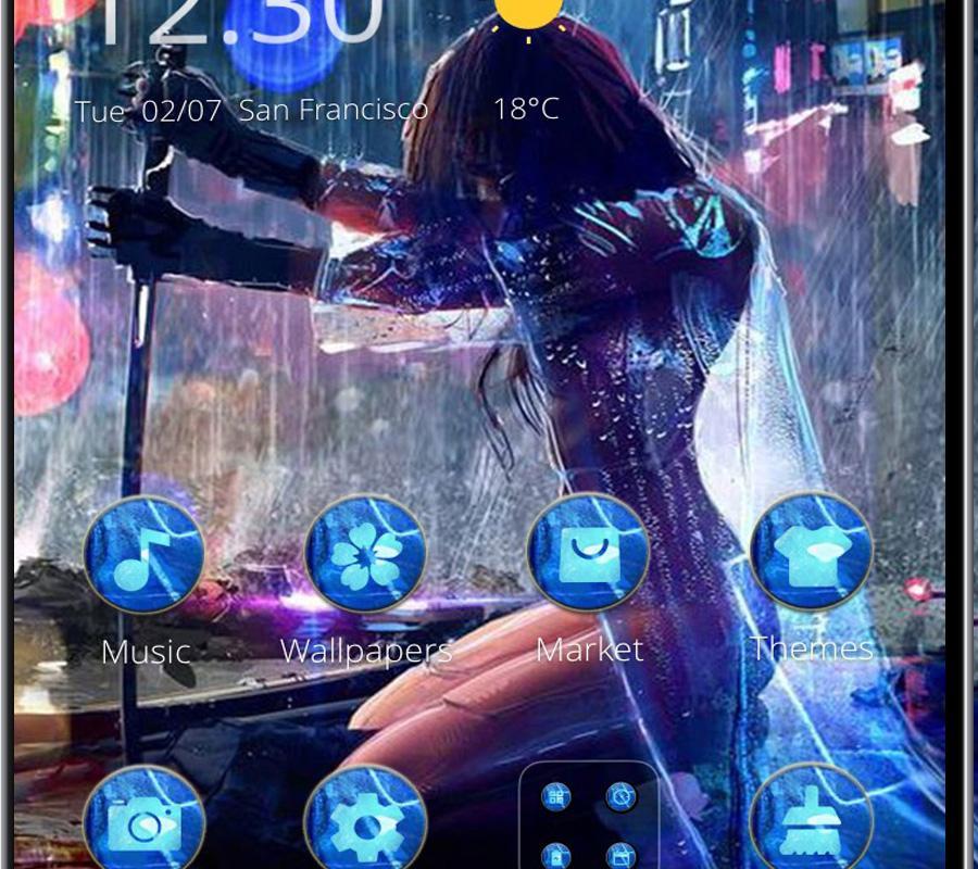 Anime Rainy Night Girl Theme For Android Apk Download